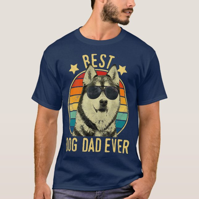 Bästa Hund Pappa någonsin Siberian husky Fars dag T Shirt (Framsida)