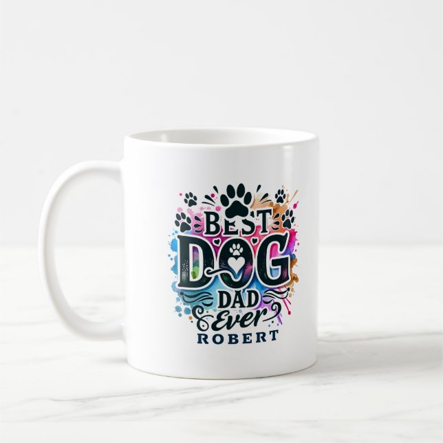 Bästa Hund Pappa någonsin tema Kaffemugg (Vänster)