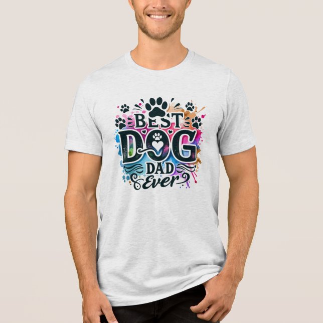 Bästa Hund Pappa någonsin tema T Shirt (Framsida)