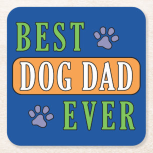 Bästa Hund Pappa någonsin Underlägg Papper Kvadrat