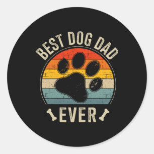 Bästa Hund-Pappa någonsin-Vintage för Retro Fars d Runt Klistermärke