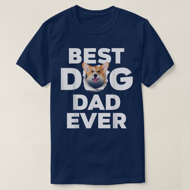 Bästa Hund Pappa någonsin Welsh Corgi Älskare T Shirt (Design framsida)