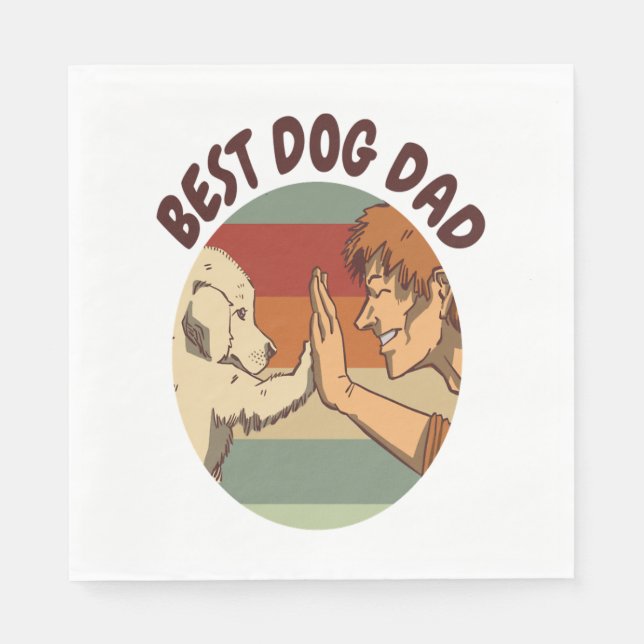 Bästa Hund Pappa Pappersservett (Framsidan)