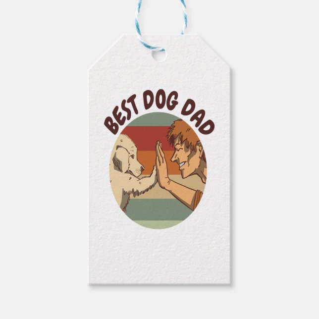 Bästa Hund Pappa Presentetikett (Framsidan)