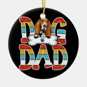 Bästa Hund-Pappa-tillgångshundar-Hundälskare Julgransprydnad Keramik