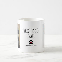 Bästa Hund Pappa | Två foto-handskrivna texteffekt Kaffemugg