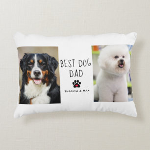 Bästa Hund Pappa   Två foto-handskrivna texteffekt Prydnadskudde