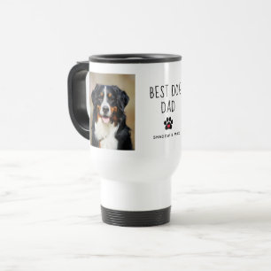 Bästa Hund Pappa Två foto-handskrivna texteffekt Resemugg