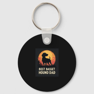 Bästa Hund Pappa - Vintage Basset Hound T-Shirt Nyckelring
