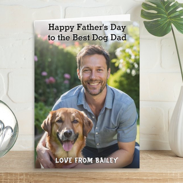 Bästa Hund Personlig Pet Photo Fars dag Kort (A Father's Day card for the 'Best Dog Dad', with custom pet photo and message)