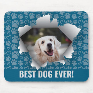 Bästa Hund - pet Photo Paw Print Heart Mönster Musmatta