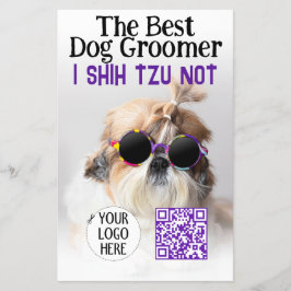 Bästa hund-triomer Shih Tzu Logotyp QR-kod Flygblad