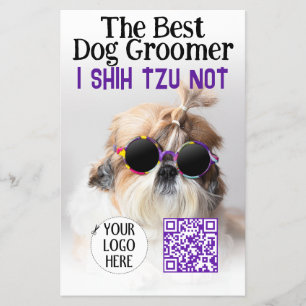 Bästa hund-triomer Shih Tzu Logotyp QR-kod Flygblad