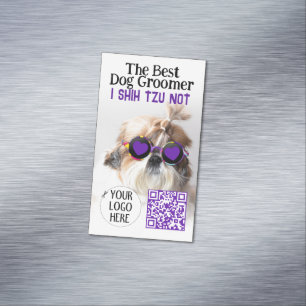 Bästa hund-triomer Shih Tzu Logotyp QR-kod Magnetiska Visitkort