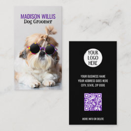 Bästa hund-triomer Shih Tzu Logotyp QR-kod Visitkort