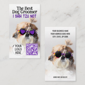 Bästa hund-triomer Shih Tzu Logotyp QR-kod Visitkort