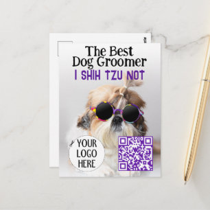 Bästa hund-triomer Shih Tzu Logotyp QR-kod Vykort