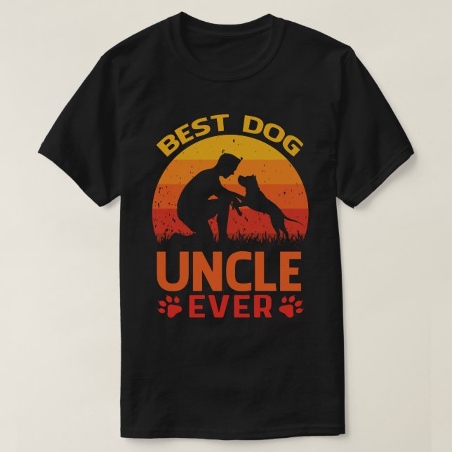 Bästa Hund UNCLE någonsin-Vintage T Shirt (Design framsida)