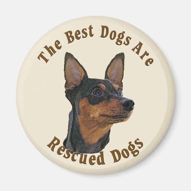 Bästa Hundar räddas - Miniature Pinscher Magnet (Framsidan)