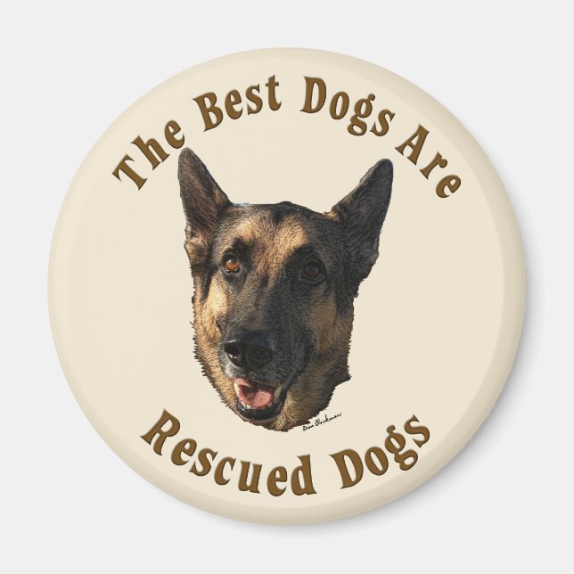 Bästa Hundar räddas - tyska Shepherd Hund Magnet (Framsidan)