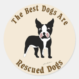 Bästa Hundar undsätts - Boston Terrier Runt Klistermärke