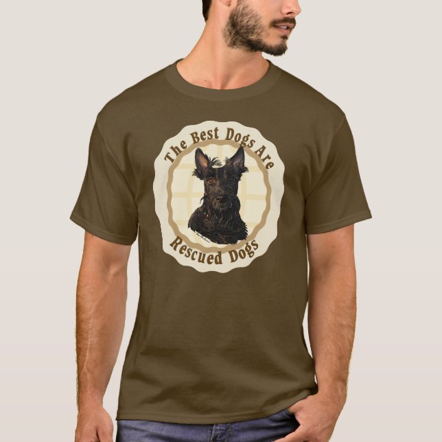 Bästa Hundarna räddas - Scottish Terrier Tee (Framsida)