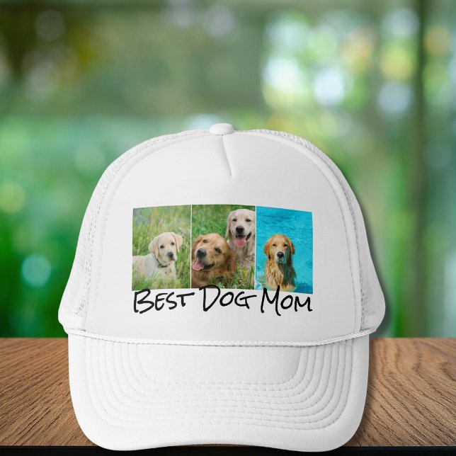 Bästa hundmamma 3 fotokollage keps (Skapare uppladdad)
