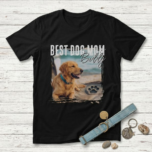 Bästa hundmamma anpassad foto distressed vintage r t shirt