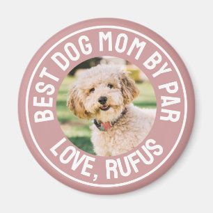 Bästa hundmamma av Par Foto Dammtrosa Rosa Magnet