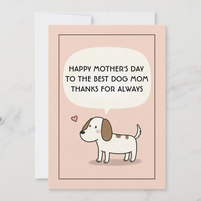 Bästa hundmamma födelsedag mors dag-kort inbjudningar (Framsida)