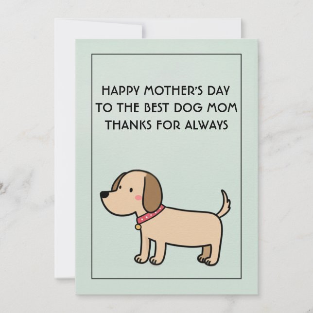 Bästa hundmamma födelsedag mors dag-kort inbjudningar (Framsida)