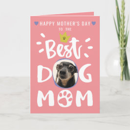 Bästa hundmamma husdjursfoto söt text rosa mors da helgkort