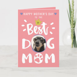 Bästa hundmamma husdjursfoto söt text rosa mors da helgkort