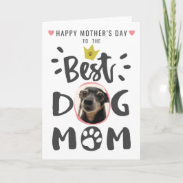 Bästa hundmamma husdjursfoto söt typografi mors da helgkort