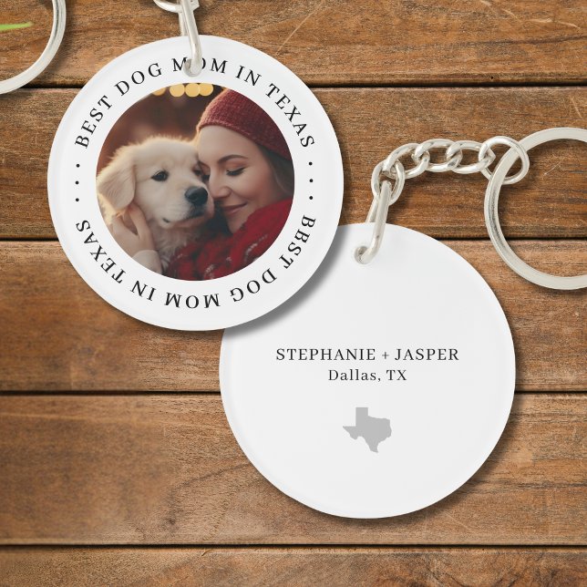 Bästa hundmamma i Texas Personlig foto (Personalize with photo, names, city.  Matching items available)