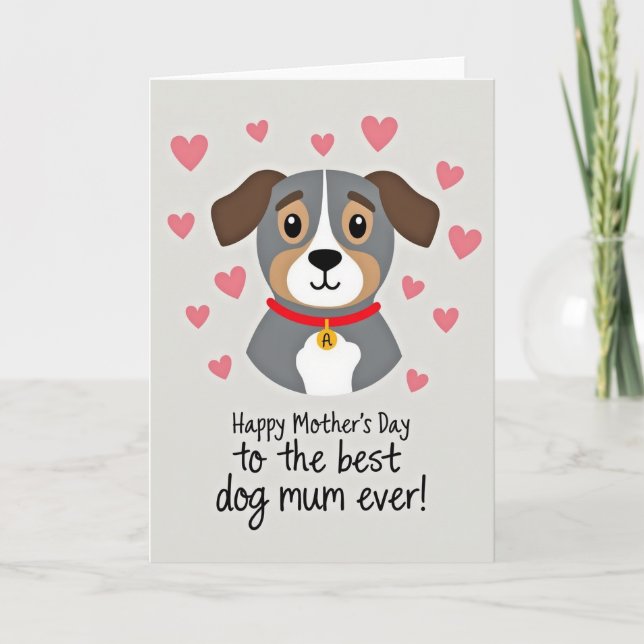 Bästa hundmamma mors dag-kort kort (Framsida)