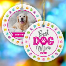 Bästa hundmamma någonsin Anpassad bild Rosa text p