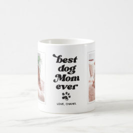 Bästa hundmamma någonsin anpassad foto och text kaffemugg