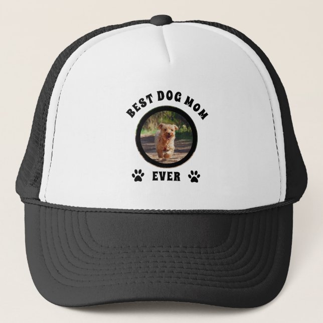 Bästa hundmamma någonsin Anpassad foto-personalise Keps (Framsida)