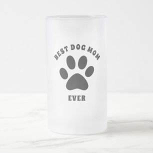 Bästa hundmamma någonsin Anpassad text Personlig Frostat Ölglas