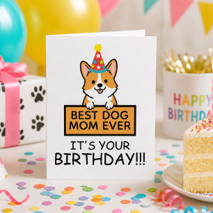 Bästa hundmamma någonsin Corgi födelsedag Kort