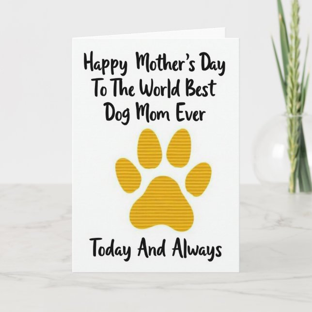 Bästa hundmamma någonsin dag-kort kort (Framsida)