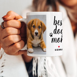 Bästa hundmamma någonsin Foto Paw Print Kaffemugg