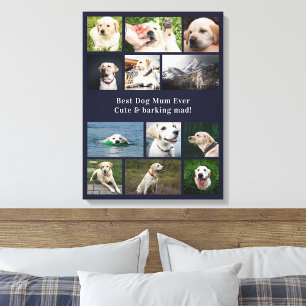 Bästa hundmamma någonsin fotokollage canvastryck