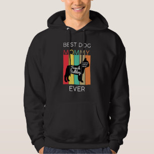 Bästa hundmamma någonsin fransk bulldog mamma valp hoodie
