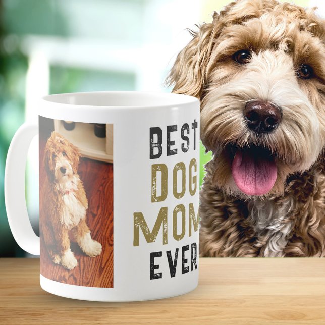 Bästa hundmamma någonsin husdjursägare 2 foton kaffemugg (Skapare uppladdad)