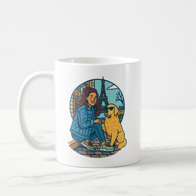 Bästa hundmamma någonsin i Paris Kaffemugg (Vänster)