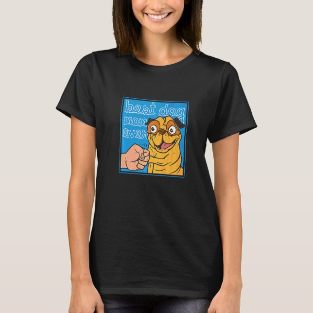 Bästa hundmamma någonsin Pug   T Shirt (Framsida)