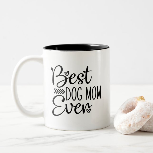 Bästa hundmamma någonsin Två-Tonad mugg (Med munk)