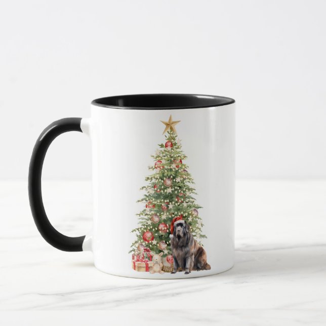 Bästa hundmamma någonsin Vattenfärg jul Newfound.. Mugg (Vänster)